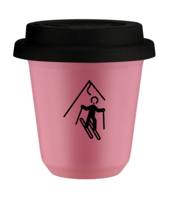 Tasse 80 ml ROSE "Ski", avec couvercle noir Tasse 80 ml ROSE "Ski", avec couvercle noir