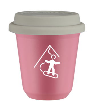 Tasse 80 ml ROSE "Snowboard (blanc)", avec couvercle blanc Tasse 80 ml ROSE "Snowboard (blanc)", avec couvercle blanc