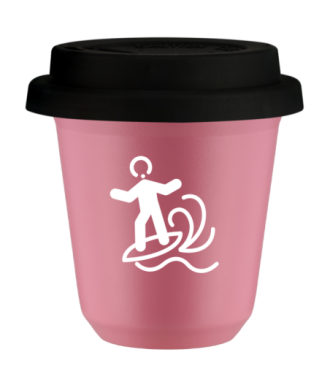 Tasse 80 ml ROSE "Planche à voile (blanc)", avec couvercle noir Tasse 80 ml ROSE "Planche à voile (blanc)", avec couvercle noir