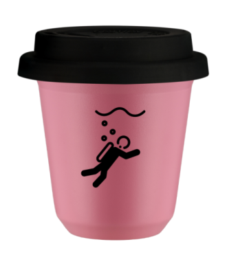 Tasse 80 ml ROSE "Plongée", avec couvercle noir Tasse 80 ml ROSE "Plongée", avec couvercle noir