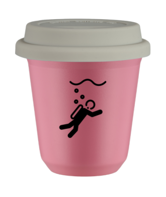 Tasse 80 ml ROSE "Plongée (noir)", avec couvercle blanc Tasse 80 ml ROSE "Plongée (noir)", avec couvercle blanc