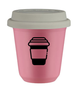 Tasse 80 ml ROSE, avec couvercle blanc Tasse 80 ml ROSE, avec couvercle blanc