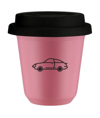 Tasse 80 ml ROSE "Voiture", avec couvercle noir Tasse 80 ml ROSE "Voiture", avec couvercle noir
