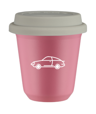 Tasse 80 ml ROSE "Voiture (blanc)", avec couvercle blanc Tasse 80 ml ROSE "Voiture (blanc)", avec couvercle blanc