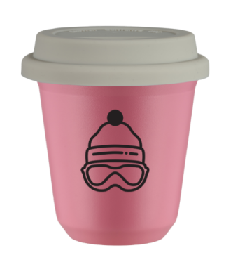 Tasse 80 ml ROSE "Casquette (noir)", avec couvercle blanc Tasse 80 ml ROSE "Casquette (noir)", avec couvercle blanc