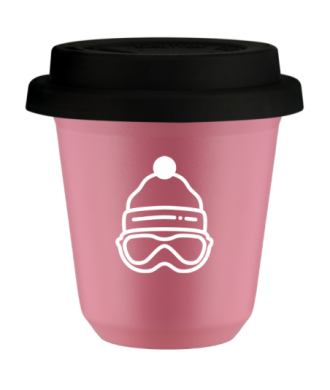 Tasse 80 ml ROSE "Casquette (blanc)", avec couvercle noir Tasse 80 ml ROSE "Casquette (blanc)", avec couvercle noir