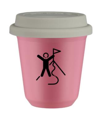 Tasse 80 ml ROSE "Escalade 1 (noir)", avec couvercle blanc Tasse 80 ml ROSE "Escalade 1 (noir)", avec couvercle blanc