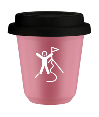 Tasse 80 ml ROSE "Escalade 1 (blanc)", avec couvercle noir Tasse 80 ml ROSE "Escalade 1 (blanc)", avec couvercle noir