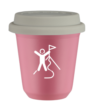 Tasse 80 ml ROSE "Escalade 1 (blanc)", avec couvercle blanc Tasse 80 ml ROSE "Escalade 1 (blanc)", avec couvercle blanc