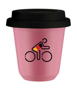 Tasse 80 ml ROSE "Cycliste aux couleurs allemandes (noir)", avec couvercle noir Tasse 80 ml ROSE "Cycliste aux couleurs allemandes (noir)", avec couvercle noir