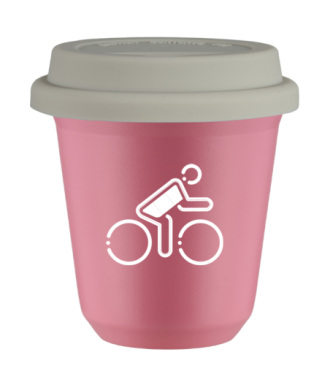 Tasse 80 ml ROSE "Cycliste aux couleurs allemandes (blanc)", avec couvercle blanc Tasse 80 ml ROSE "Cycliste aux couleurs allemandes (blanc)", avec couvercle blanc