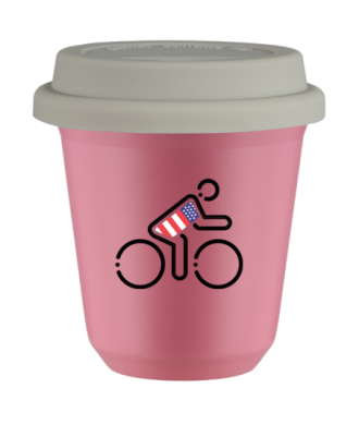 Tasse 80 ml ROSE "Cycliste aux couleurs britanniques (noir)", avec couvercle blanc Tasse 80 ml ROSE "Cycliste aux couleurs britanniques (noir)", avec couvercle blanc