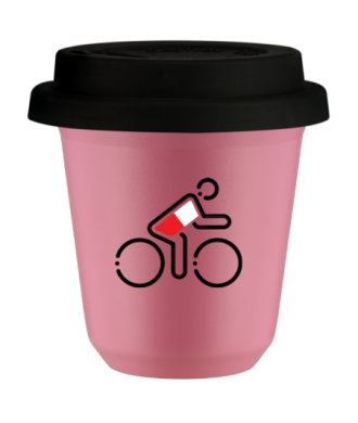 Tasse 80 ml ROSE "Cycliste aux couleurs polonaises (noir)", avec couvercle noir Tasse 80 ml ROSE "Cycliste aux couleurs polonaises (noir)", avec couvercle noir