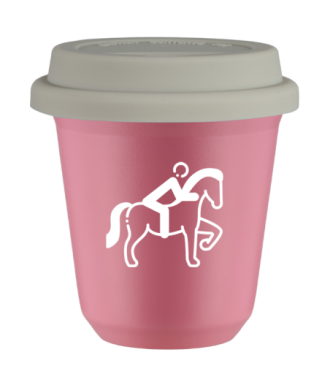 Tasse 80 ml ROSE "Équitation 2 (blanc)", avec couvercle blanc Tasse 80 ml ROSE "Équitation 2 (blanc)", avec couvercle blanc
