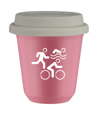 Tasse 80 ml ROSE "Sports (blanc)", avec couvercle blanc Tasse 80 ml ROSE "Sports (blanc)", avec couvercle blanc