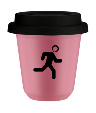 Tasse 80 ml ROSE "Coureur", avec couvercle noir Tasse 80 ml ROSE "Coureur", avec couvercle noir