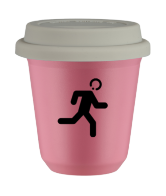Tasse 80 ml ROSE "Coureur", avec couvercle blanc Tasse 80 ml ROSE "Coureur", avec couvercle blanc