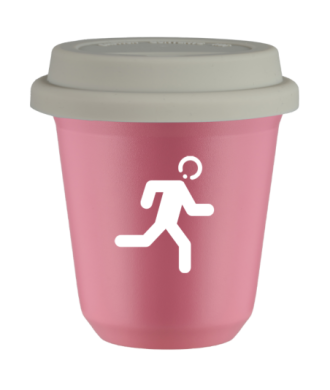 Tasse 80 ml ROSE "Coureur (blanc)", avec couvercle blanc Tasse 80 ml ROSE "Coureur (blanc)", avec couvercle blanc