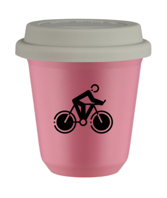 Tasse 80 ml ROSE "Cyclisme 2", avec couvercle blanc Tasse 80 ml ROSE "Cyclisme 2", avec couvercle blanc
