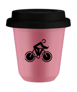 Tasse 80 ml ROSE "Cyclisme 2 (noir)", avec couvercle noir Tasse 80 ml ROSE "Cyclisme 2 (noir)", avec couvercle noir