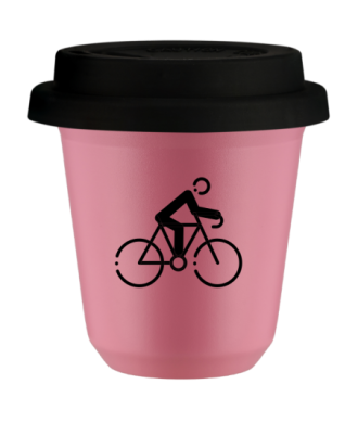 Tasse 80 ml ROSE "Cyclisme 3 (noir)", avec couvercle noir Tasse 80 ml ROSE "Cyclisme 3 (noir)", avec couvercle noir