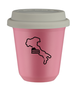 Tasse 80 ml ROSE "Italie", avec couvercle blanc Tasse 80 ml ROSE "Italie", avec couvercle blanc