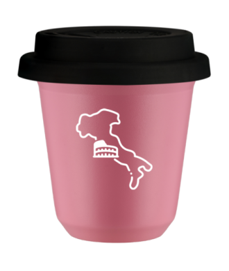 Tasse 80 ml ROSE "Italie (blanc)", avec couvercle noir Tasse 80 ml ROSE "Italie (blanc)", avec couvercle noir