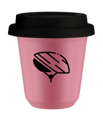 Tasse 80 ml ROSE "Casque", avec couvercle noir Tasse 80 ml ROSE "Casque", avec couvercle noir