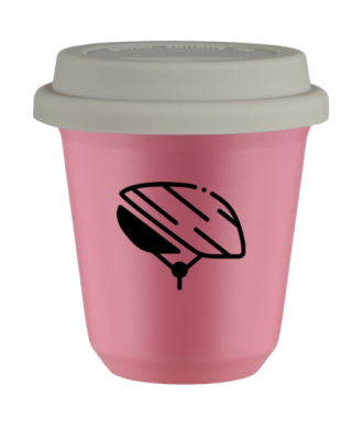 Tasse 80 ml ROSE "Casque (noir)", avec couvercle blanc Tasse 80 ml ROSE "Casque (noir)", avec couvercle blanc