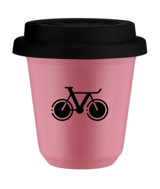 Tasse 80 ml ROSE "Vélo 1 (noir)", avec couvercle noir Tasse 80 ml ROSE "Vélo 1 (noir)", avec couvercle noir