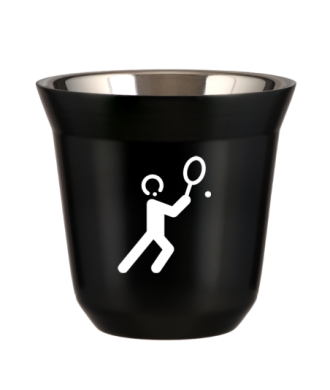 Tasse 150 ml NOIR "Tennis 1 (blanc)" Tasse 150 ml NOIR "Tennis 1 (blanc)"