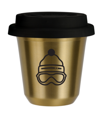 Tasse 80 ml OR "Casquette (noir)", avec couvercle noir Tasse 80 ml OR "Casquette (noir)", avec couvercle noir