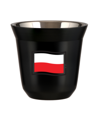 Tasse 150 ml NOIR "Drapeau polonais (noir)" Tasse 150 ml NOIR "Drapeau polonais (noir)"