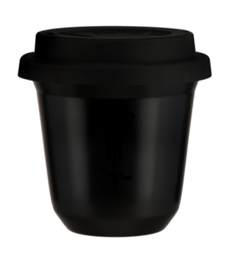 Tasse 150 ml NOIR "Cyclisme 1", avec couvercle noir Tasse 150 ml NOIR "Cyclisme 1", avec couvercle noir