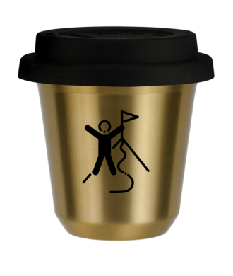 Tasse 80 ml OR "Escalade 1", avec couvercle noir Tasse 80 ml OR "Escalade 1", avec couvercle noir