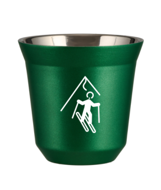 Tasse 150 ml VERT MÉTALLIQUE "Ski (blanc)" Tasse 150 ml VERT MÉTALLIQUE "Ski (blanc)"