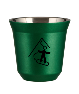 Tasse 150 ml VERT MÉTALLIQUE "Snowboard (noir)" Tasse 150 ml VERT MÉTALLIQUE "Snowboard (noir)"