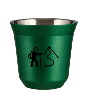 Tasse 150 ml VERT MÉTALLIQUE "Escalade 2 (noir)" Tasse 150 ml VERT MÉTALLIQUE "Escalade 2 (noir)"