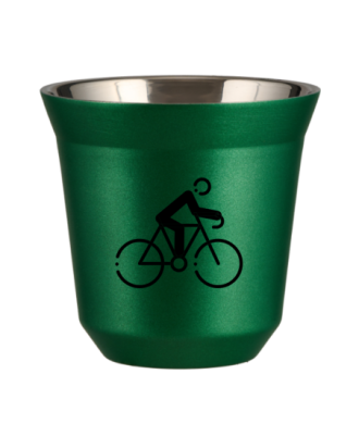 Tasse 150 ml VERT MÉTALLIQUE "Cyclisme 3 (noir)" Tasse 150 ml VERT MÉTALLIQUE "Cyclisme 3 (noir)"