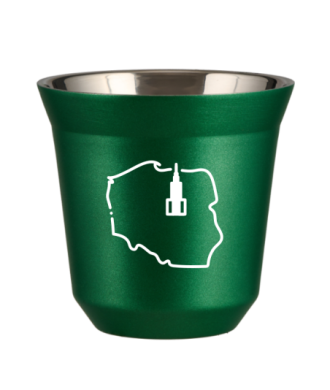 Tasse 150 ml VERT MÉTALLIQUE "Pologne (blanc)" Tasse 150 ml VERT MÉTALLIQUE "Pologne (blanc)"