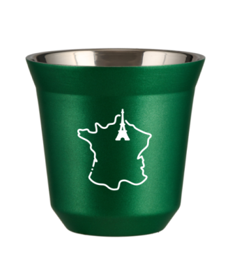 Tasse 150 ml VERT MÉTALLIQUE "France (blanc)" Tasse 150 ml VERT MÉTALLIQUE "France (blanc)"