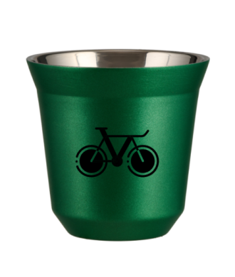 Tasse 150 ml VERT MÉTALLIQUE "Vélo 1 (noir)" Tasse 150 ml VERT MÉTALLIQUE "Vélo 1 (noir)"