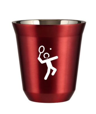 Tasse 150 ml ROUGE MÉTALLIQUE "Tennis 2 (blanc)" Tasse 150 ml ROUGE MÉTALLIQUE "Tennis 2 (blanc)"