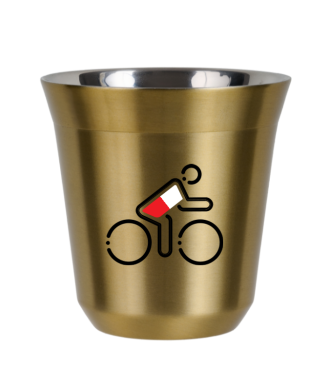 Tasse 80 ml OR "Cycliste aux couleurs polonaises (noir)" Tasse 80 ml OR "Cycliste aux couleurs polonaises (noir)"