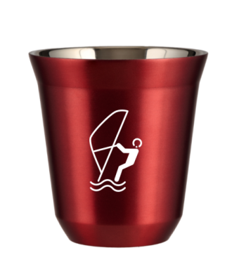 Tasse 150 ml ROUGE MÉTALLIQUE "Sports nautiques (blanc)" Tasse 150 ml ROUGE MÉTALLIQUE "Sports nautiques (blanc)"