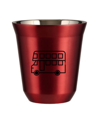 Tasse 150 ml ROUGE MÉTALLIQUE "Bus (noir)" Tasse 150 ml ROUGE MÉTALLIQUE "Bus (noir)"