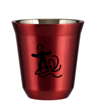 Tasse 150 ml ROUGE MÉTALLIQUE "Planche à voile (noir)" Tasse 150 ml ROUGE MÉTALLIQUE "Planche à voile (noir)"