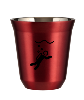 Tasse 150 ml ROUGE MÉTALLIQUE "Plongée (noir)" Tasse 150 ml ROUGE MÉTALLIQUE "Plongée (noir)"