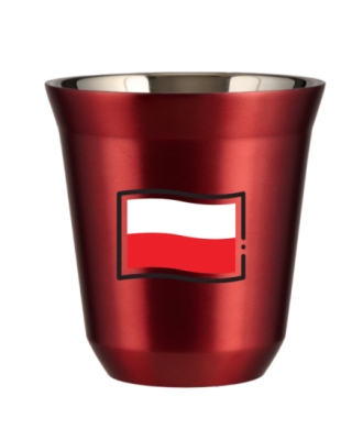 Tasse 150 ml ROUGE MÉTALLIQUE "Drapeau polonais (noir)" Tasse 150 ml ROUGE MÉTALLIQUE "Drapeau polonais (noir)"