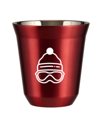 Tasse 150 ml ROUGE MÉTALLIQUE "Casquette (blanc)" Tasse 150 ml ROUGE MÉTALLIQUE "Casquette (blanc)"